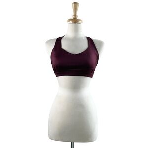 FOREVER 21 Sports Bra Large Maroon Strappy Padded